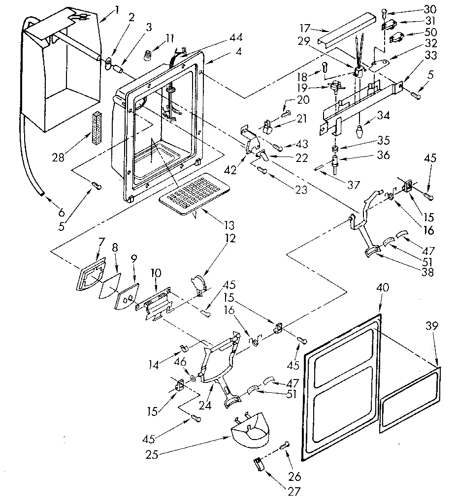 Whirlpool ED25DWXTG02 dispenser front diagram
