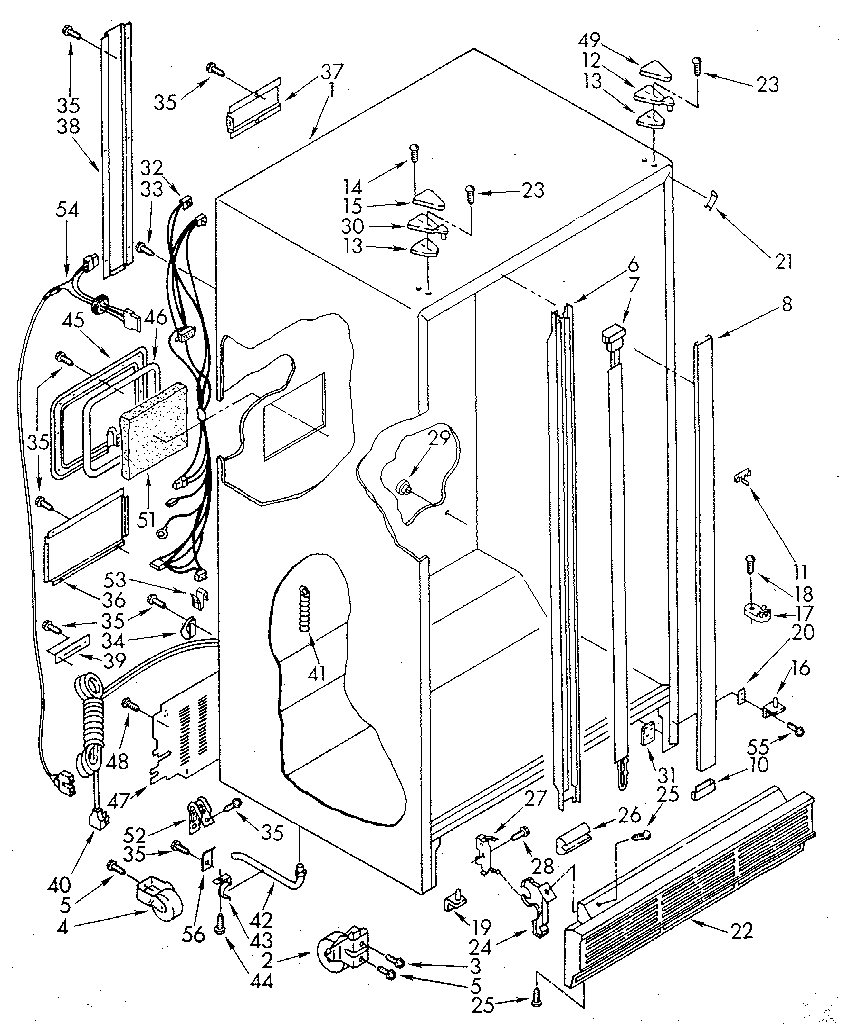 Whirlpool ED22DWXTN02 cabinet diagram