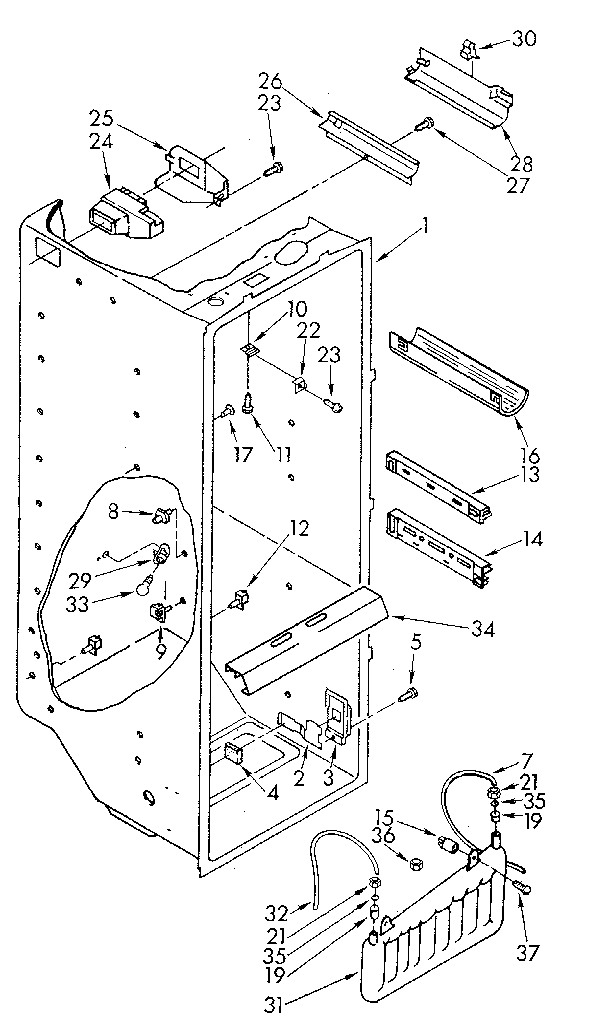 Whirlpool ED22DWXTN02 refrigerator liner diagram