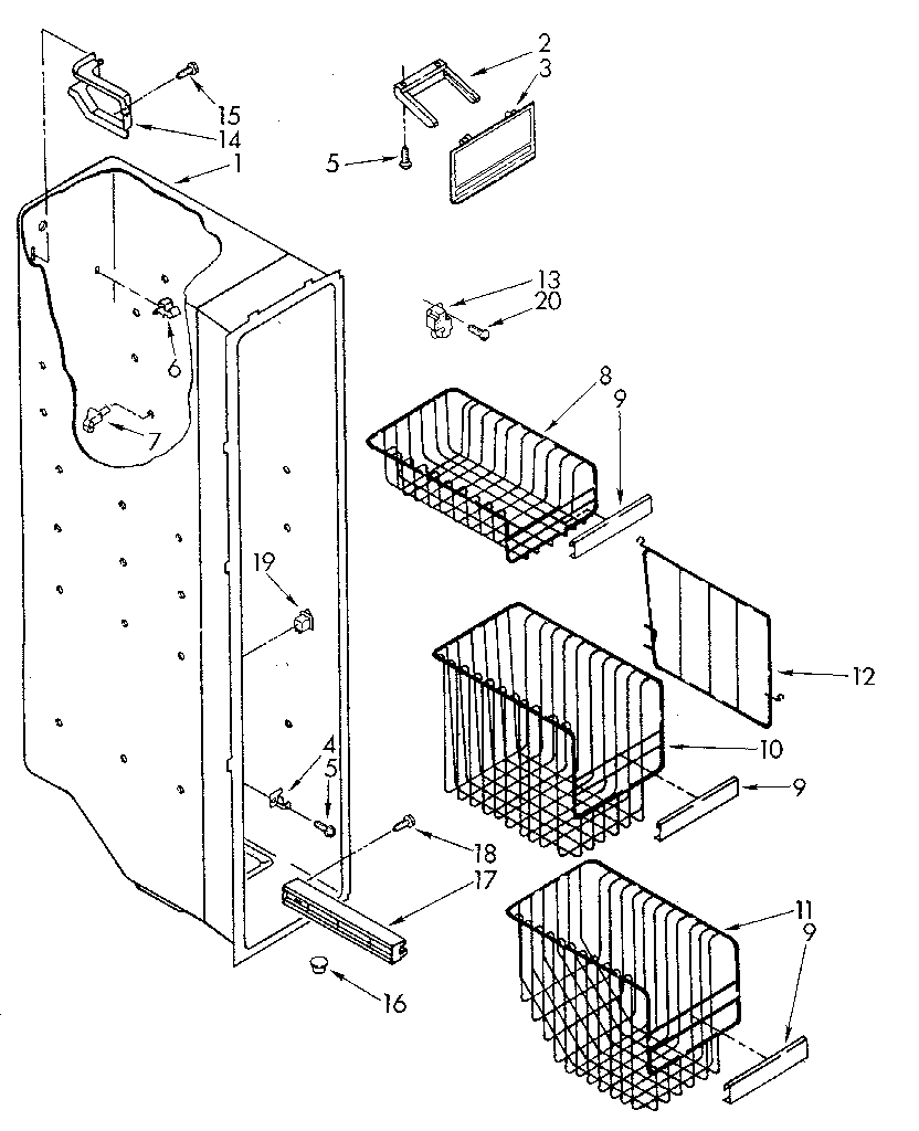 Whirlpool ED22DWXTN02 freezer liner diagram