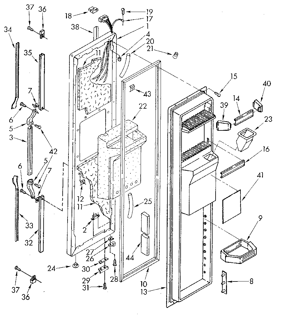 Whirlpool ED22DWXTN02 freezer door diagram