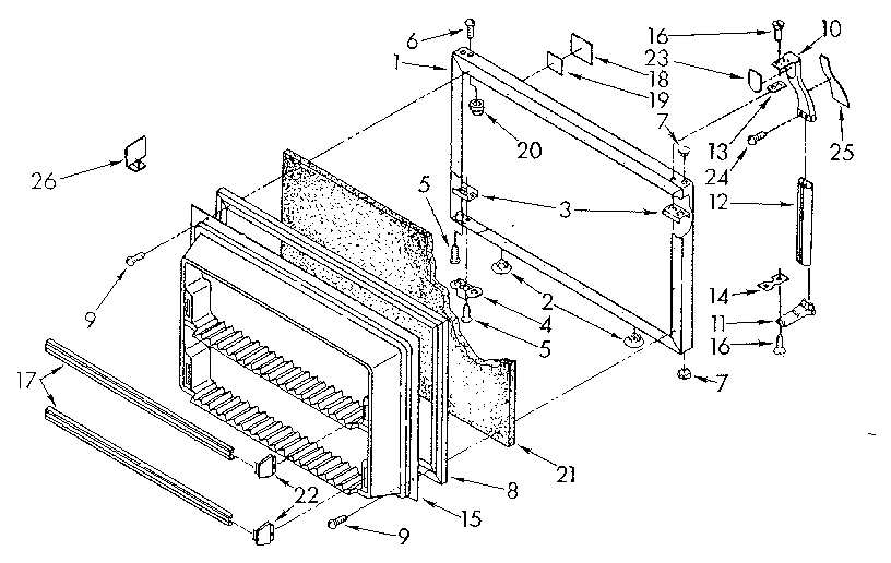 Whirlpool ET20DKXTM10 freezer door diagram