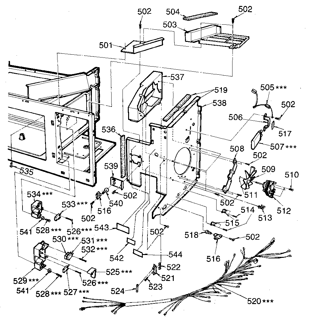 Kenmore 7218965380 switch and microwave diagram