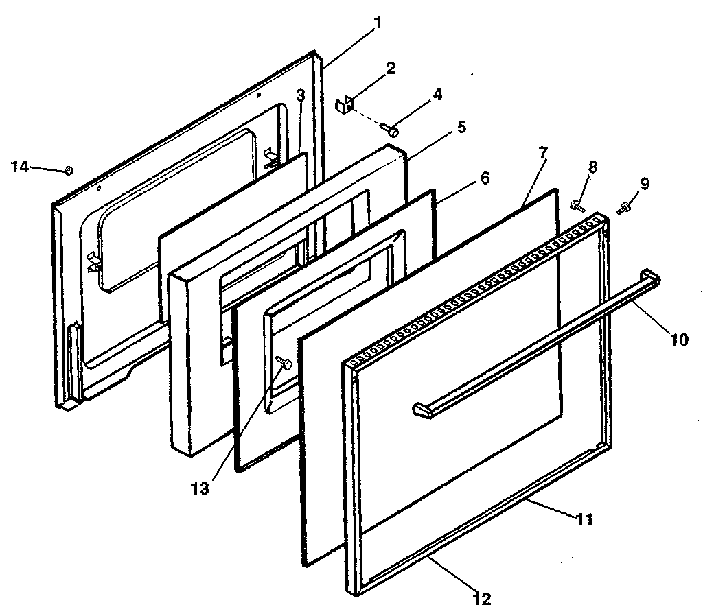 Kenmore 1199058811 oven door diagram