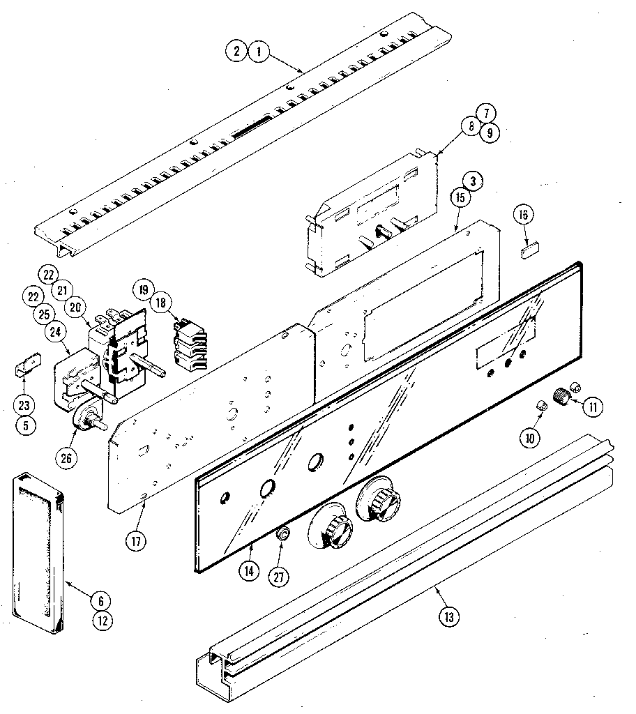 Kenmore 62921336 control panel lower oven diagram