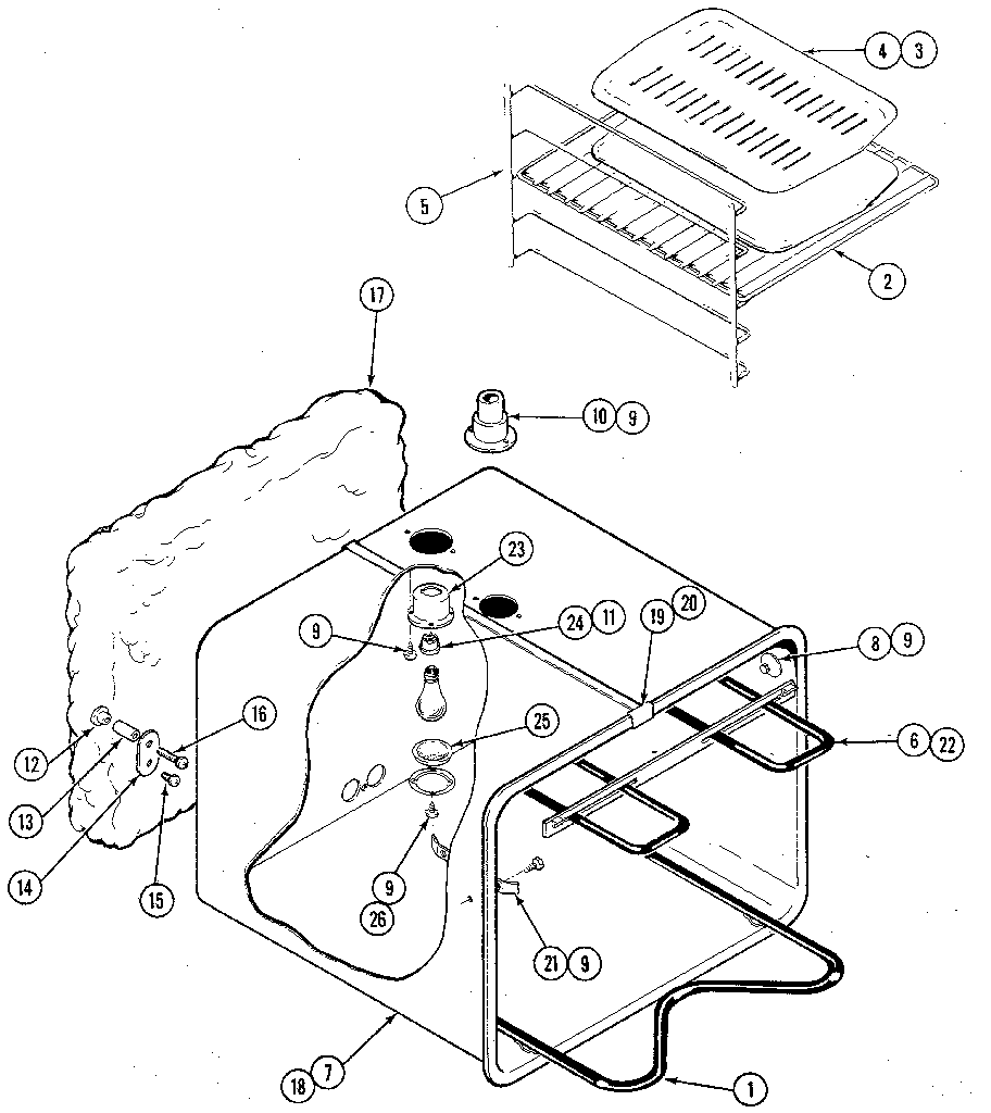 Kenmore 62921336 body/liner/trim-lower oven diagram