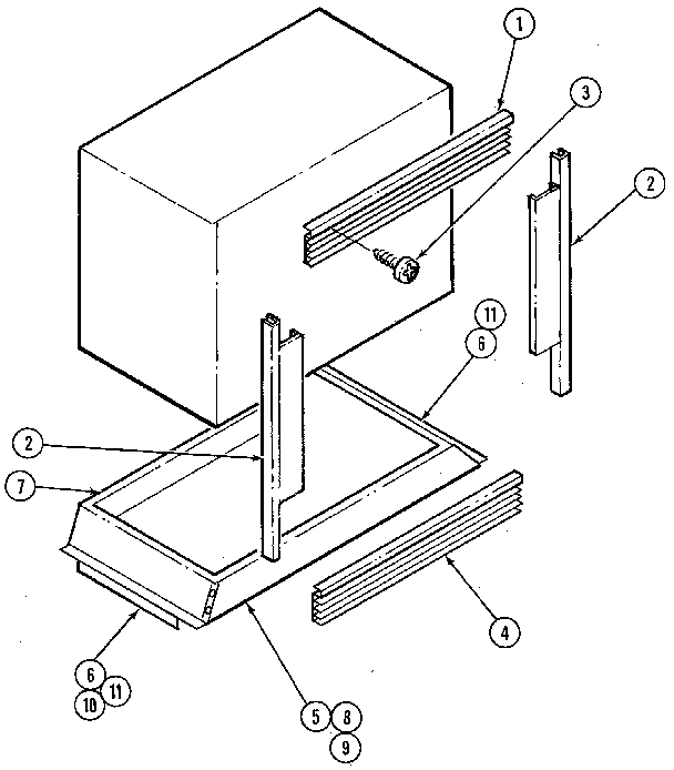 Kenmore 62921336 body/liner/trim upper & lower oven diagram