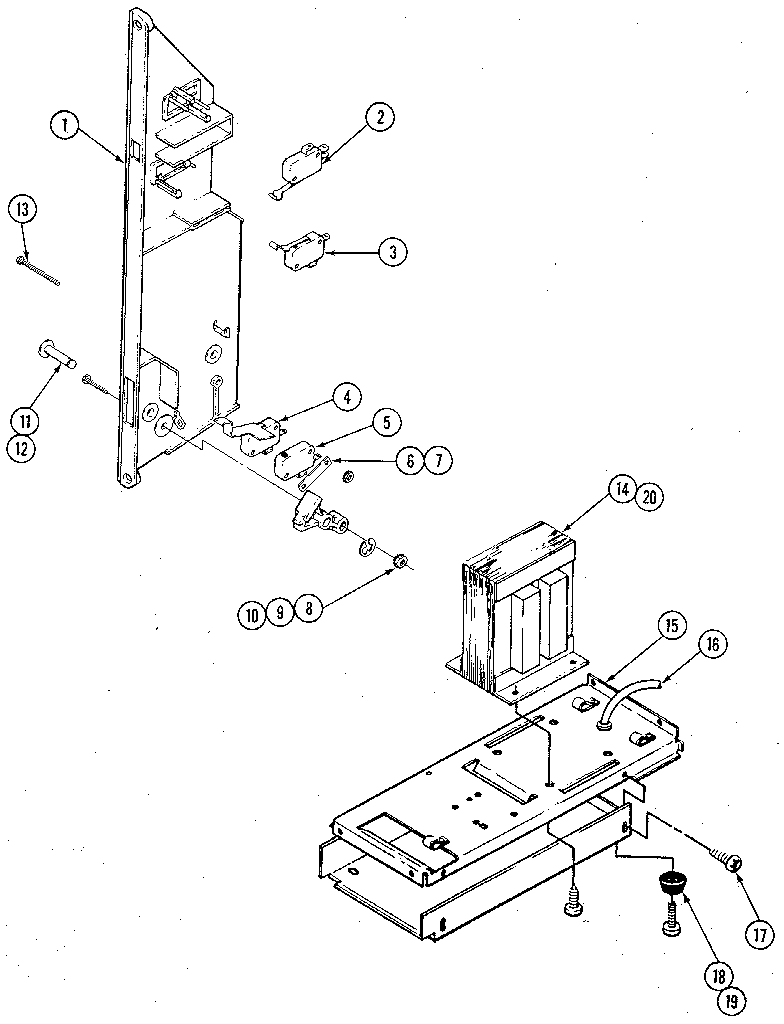 Kenmore 62921336 internal controls upper oven diagram