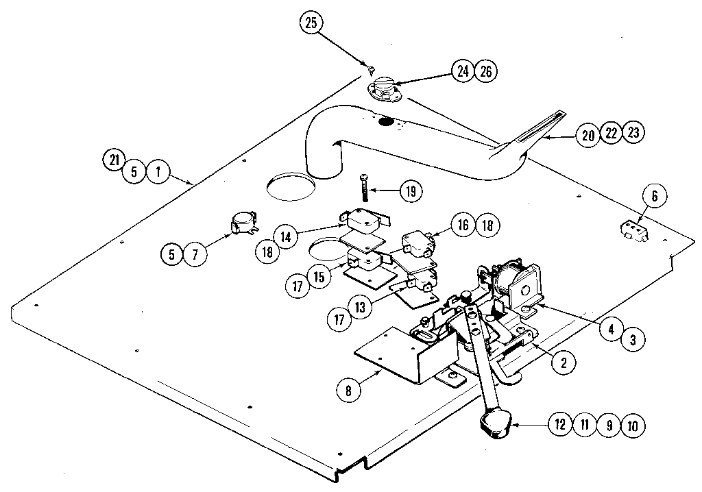 Kenmore 62921336 internal controls lower oven diagram