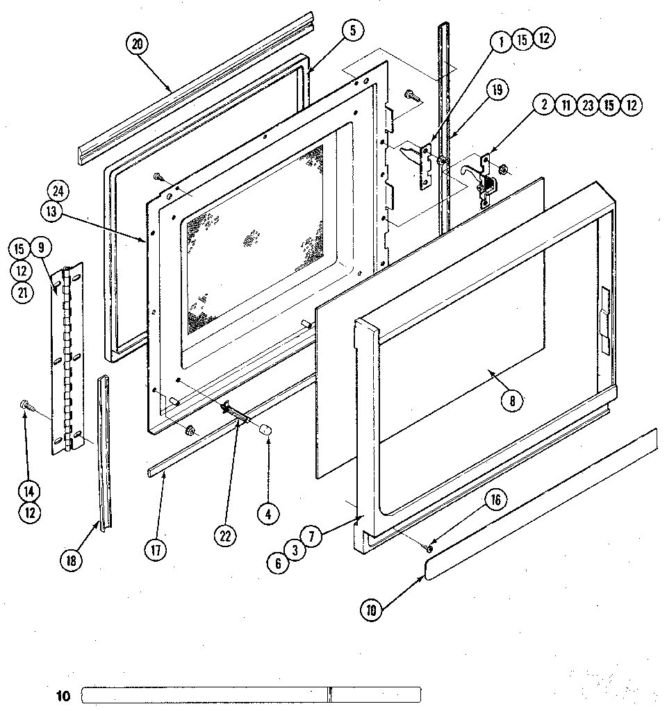 Kenmore 62921336 door upper oven diagram