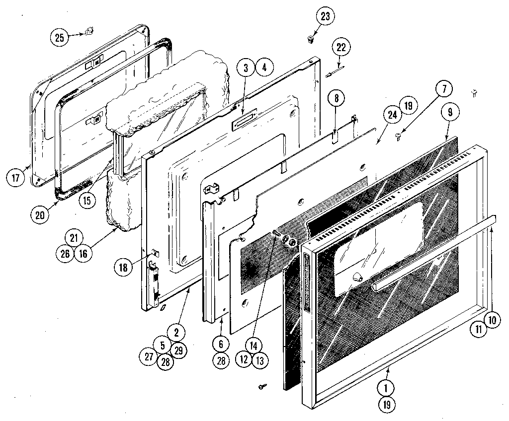 Kenmore 62921336 door lower oven diagram