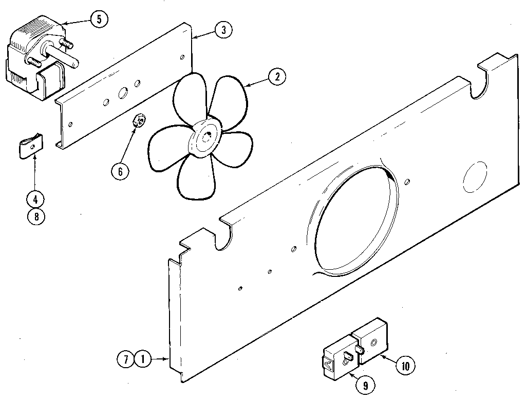 Kenmore 62921336 blower/cooling fan lower oven diagram