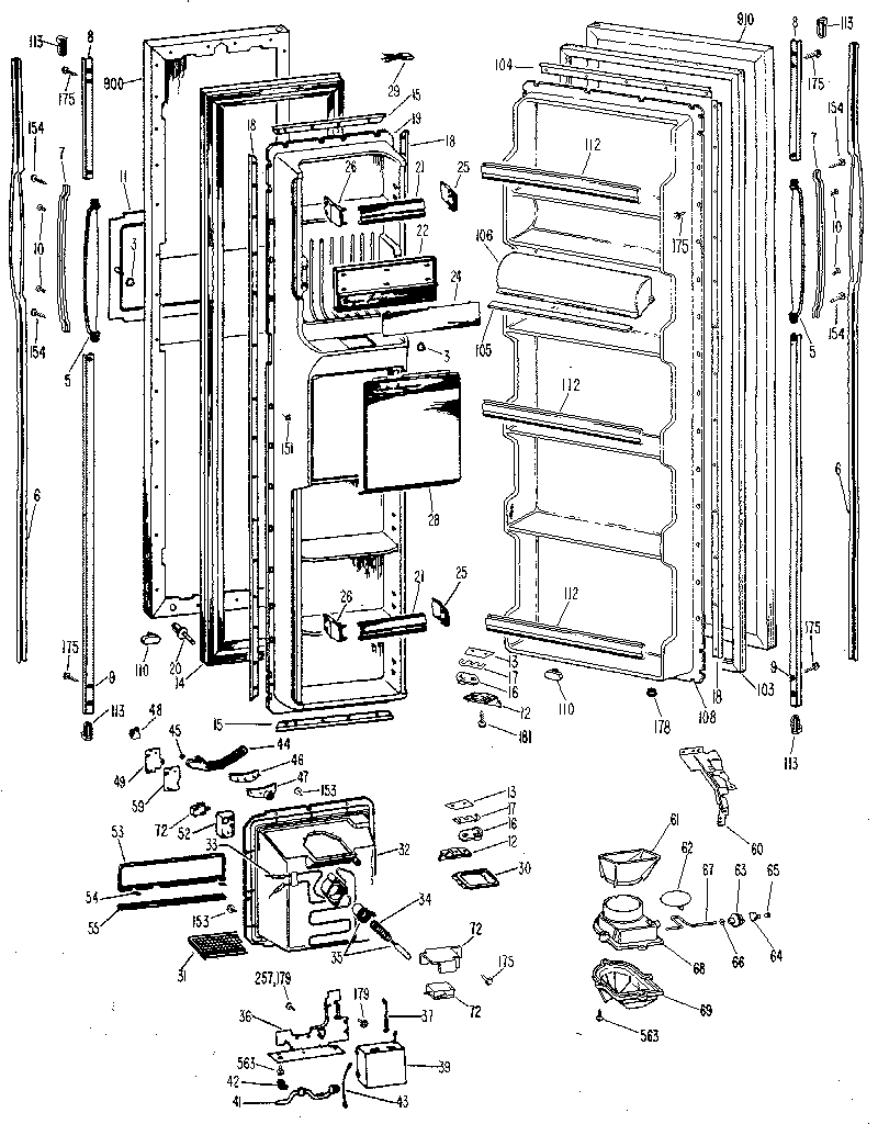 GE TFX20RLD doors diagram