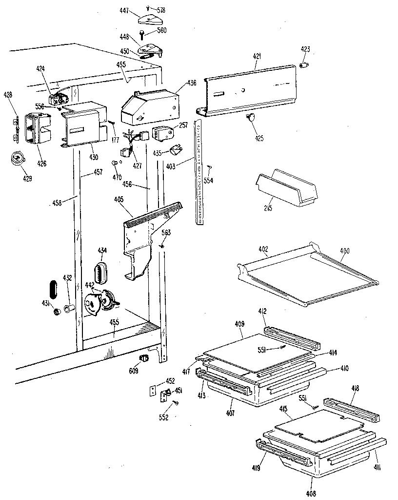 GE TFX20RLD fresh food section diagram