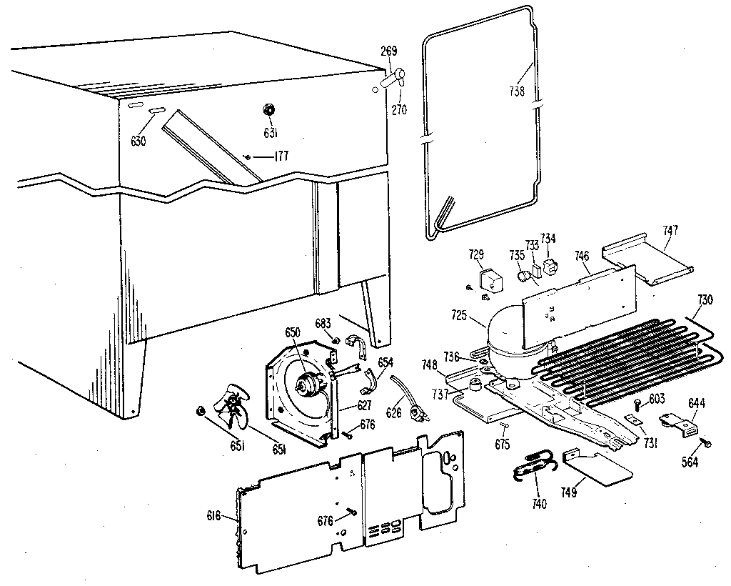 GE TFX19LLG unit parts diagram