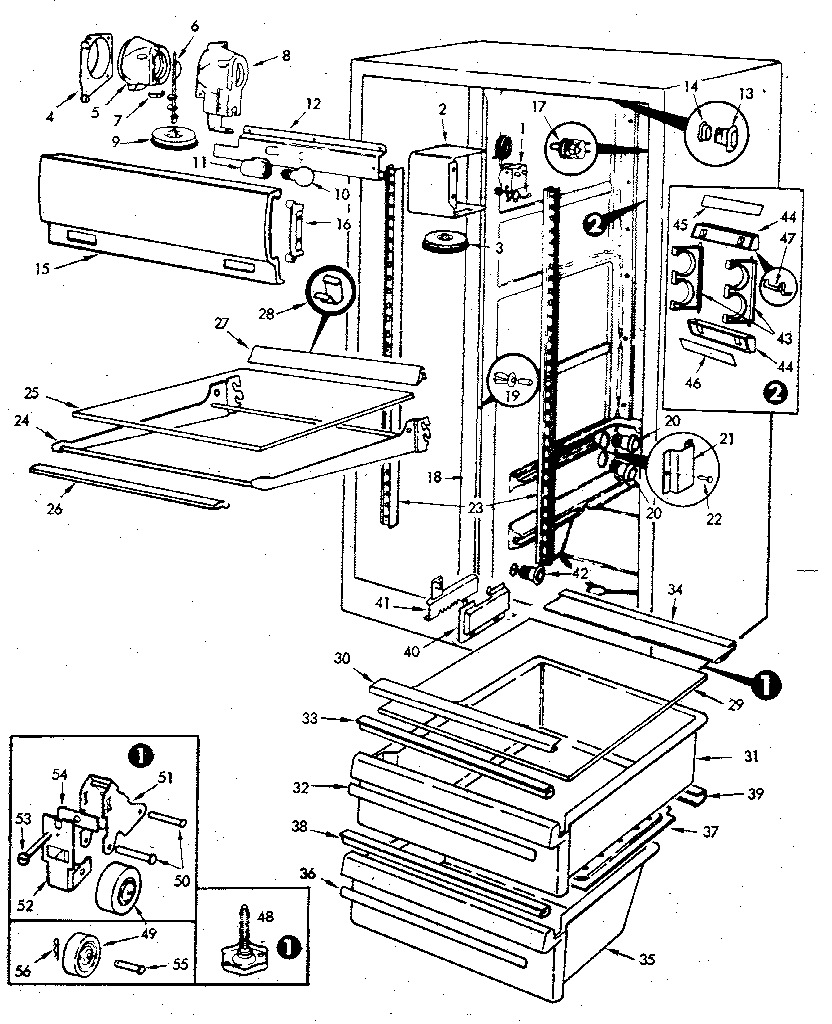 Jenn-Air JRSI202B/M8N01A refrigerator/fresh food compartment diagram