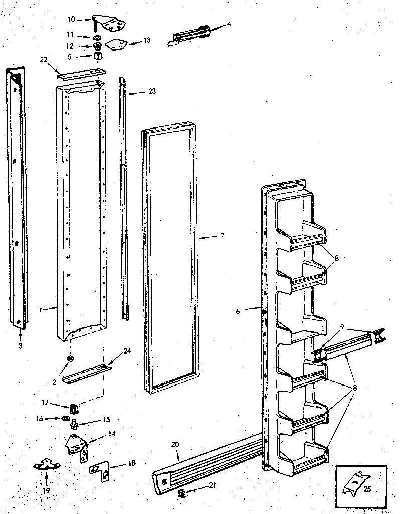 Jenn-Air JRSI202B/M8N01A refrigerator/freezer door diagram
