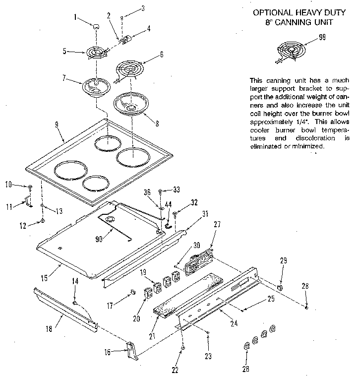 Kenmore 9114648891 main top section diagram