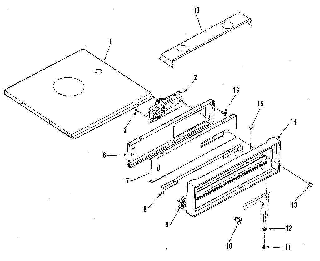 Kenmore 2783128891 control panel section diagram