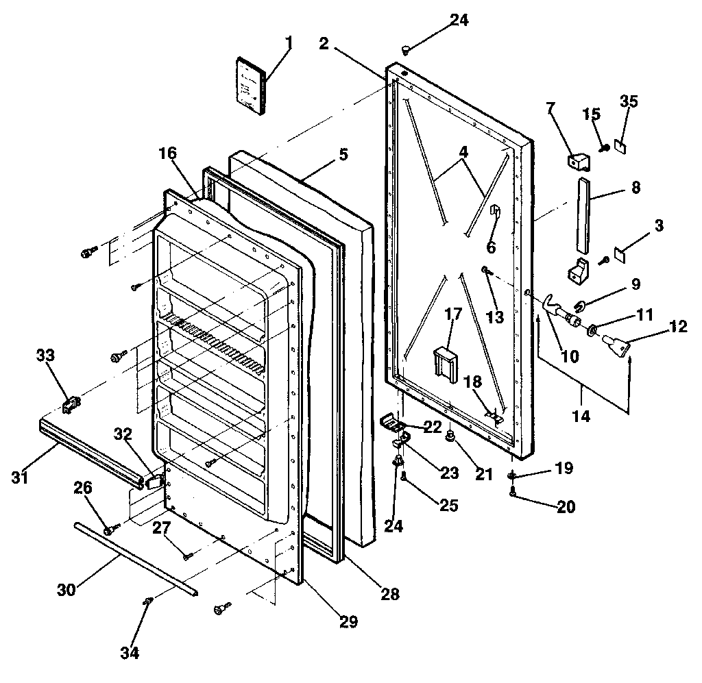 Kenmore 2538293611 door diagram