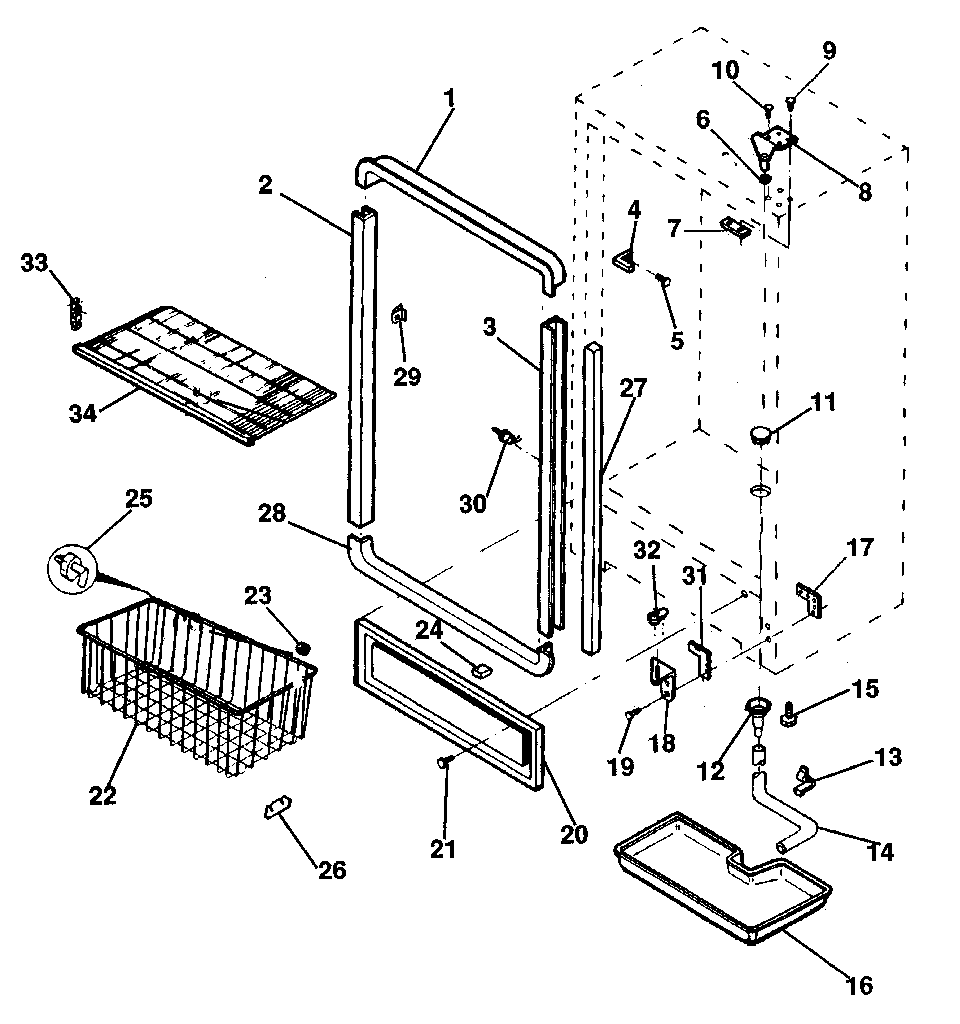 Kenmore 2538293611 cabinet diagram
