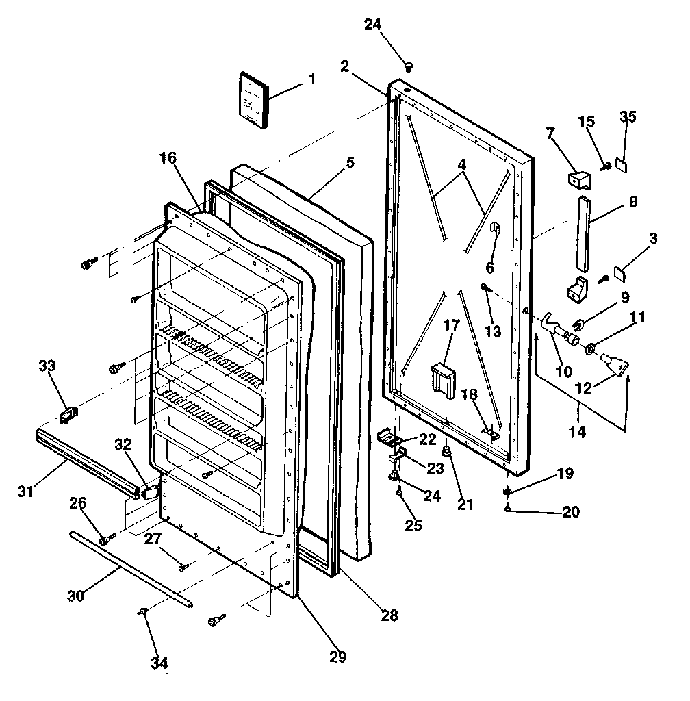 Kenmore 2538293981 door diagram