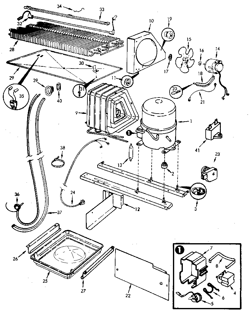 Jenn-Air JRT153B/M7C51A refrigerator/unit compartment & system diagram