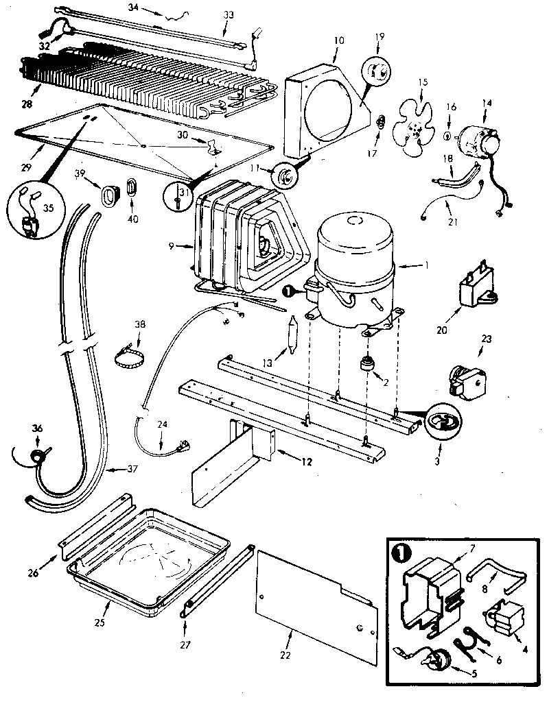 Jenn-Air JRT194B/M7C53B refrigerator/unit compartment & system diagram