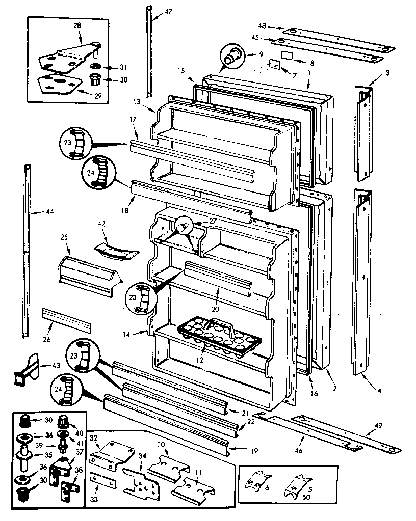 Jenn-Air JRT194B/M7C53B refrigerator/doors diagram