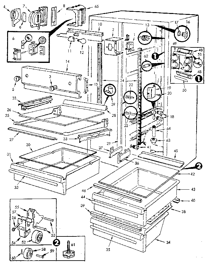Jenn-Air JRSDX244B-M8N05A fresh food compartment diagram