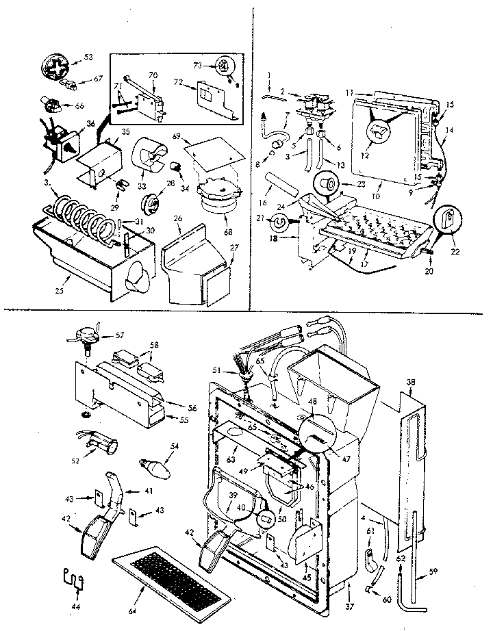 Jenn-Air JRSDX244B-M8N05A water & ice dispenser diagram