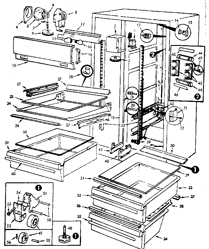 Jenn-Air JRS223B-M7N06A fresh food compartment diagram