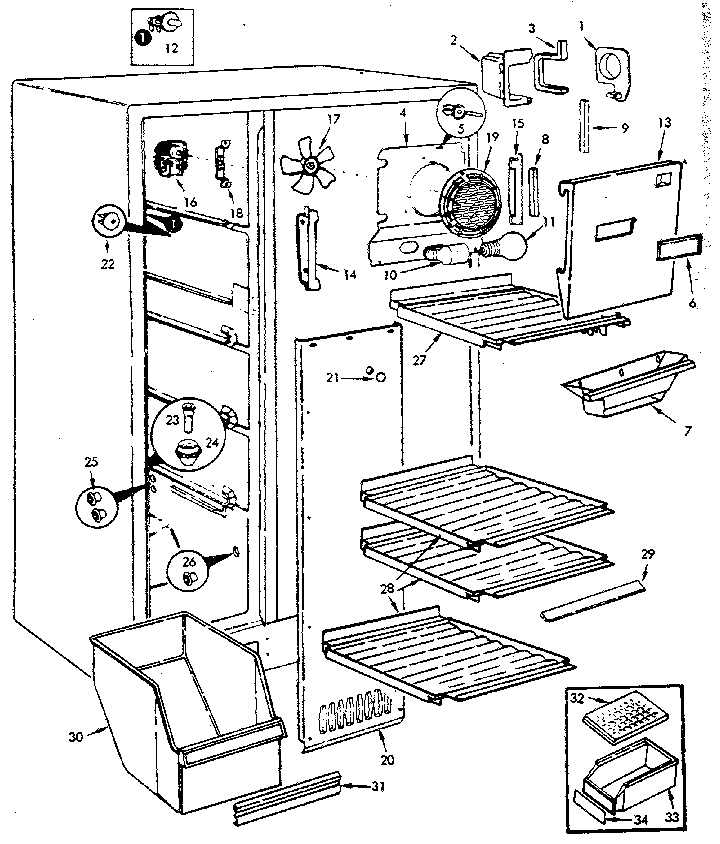 Jenn-Air JRS223B-M7N06A freezer compartment diagram