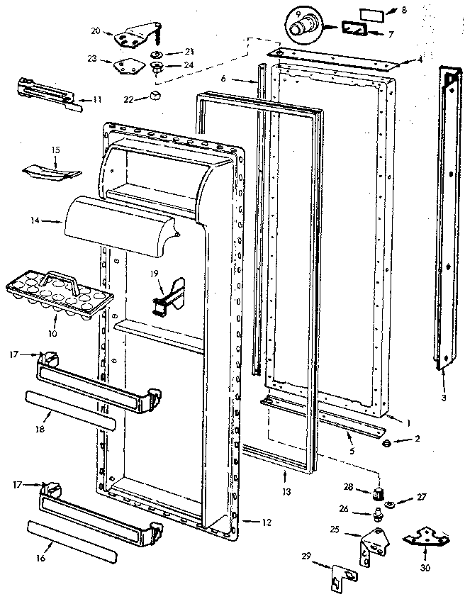 Jenn-Air JRS223B-M7N06A fresh food door diagram