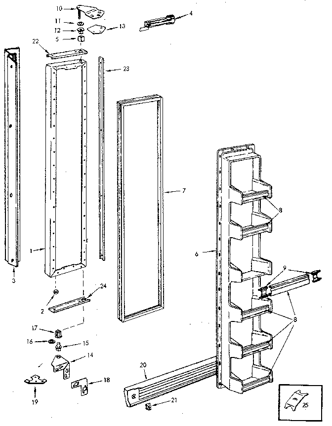 Jenn-Air JRS223B-M7N06A freezer door diagram