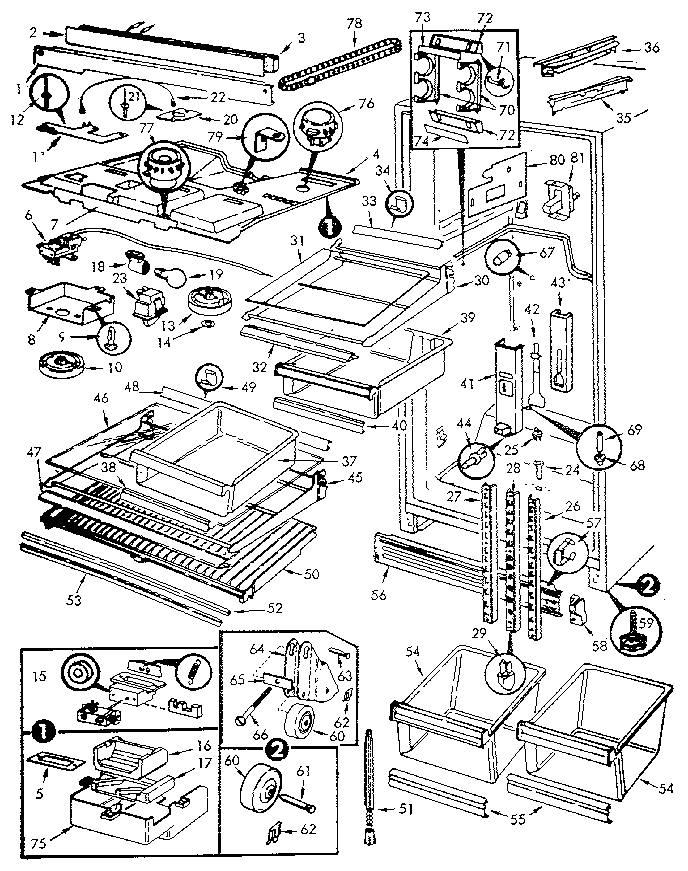 Jenn-Air JRTDX224LB/M8B14B fresh food compartment diagram
