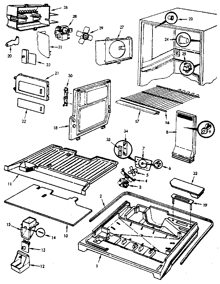 Jenn-Air JRTDX224LB/M8B14B freezer compartment diagram