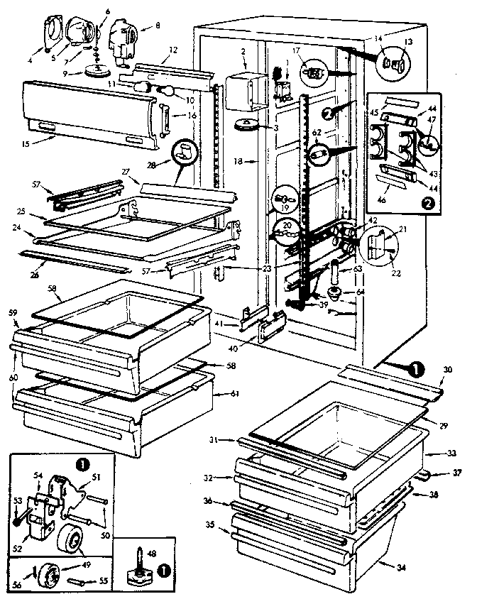 Jenn-Air JRSD224B/M8N61A fresh food compartment diagram