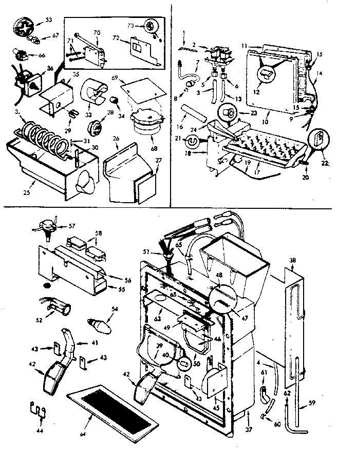 Jenn-Air JRSD224B/M8N61A water and ice dispenser diagram