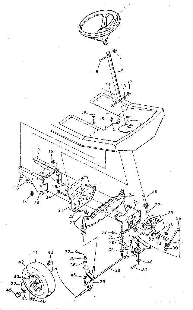 Craftsman 502254133 steering system diagram