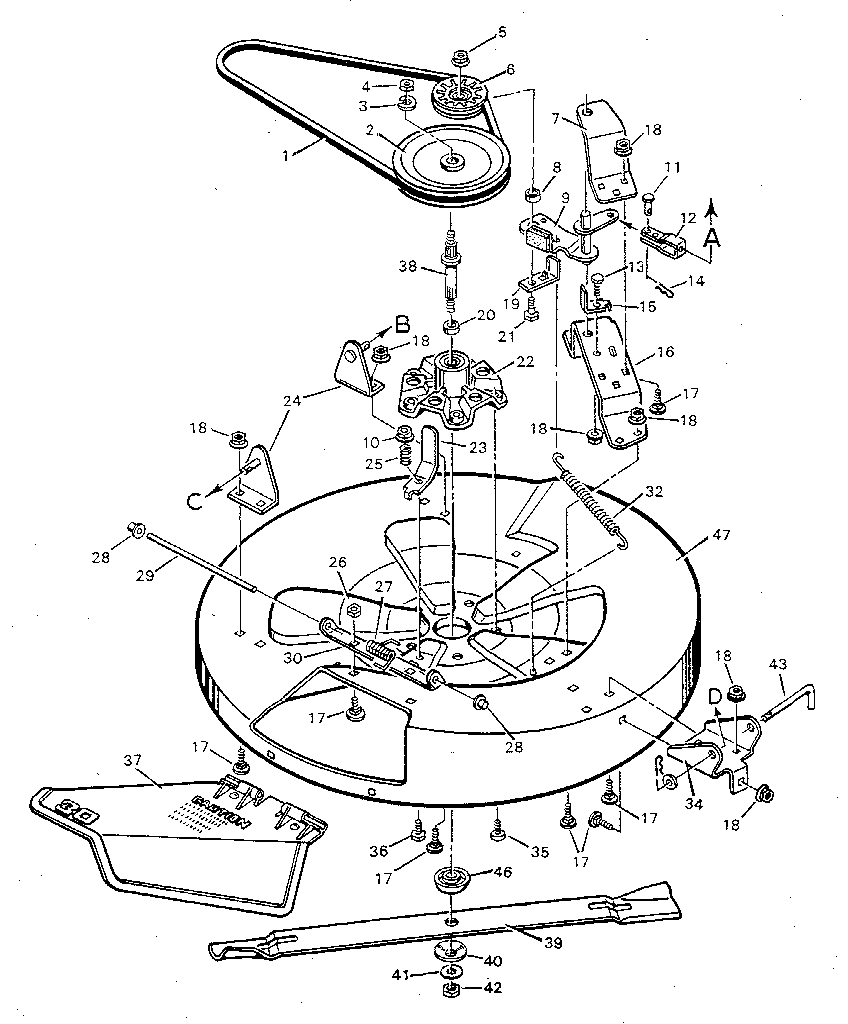 Craftsman 502254133 mower housing - bottom half diagram