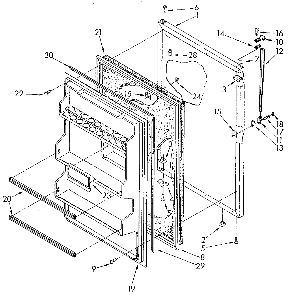 Whirlpool ET14JKYSN04 refrigerator door diagram