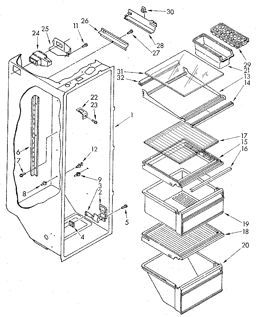 Whirlpool ED20PKXSF02 refrigerator liner diagram