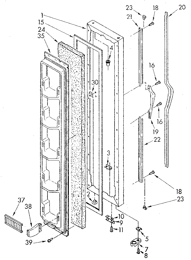 Whirlpool ED20PKXSF02 freezer door diagram