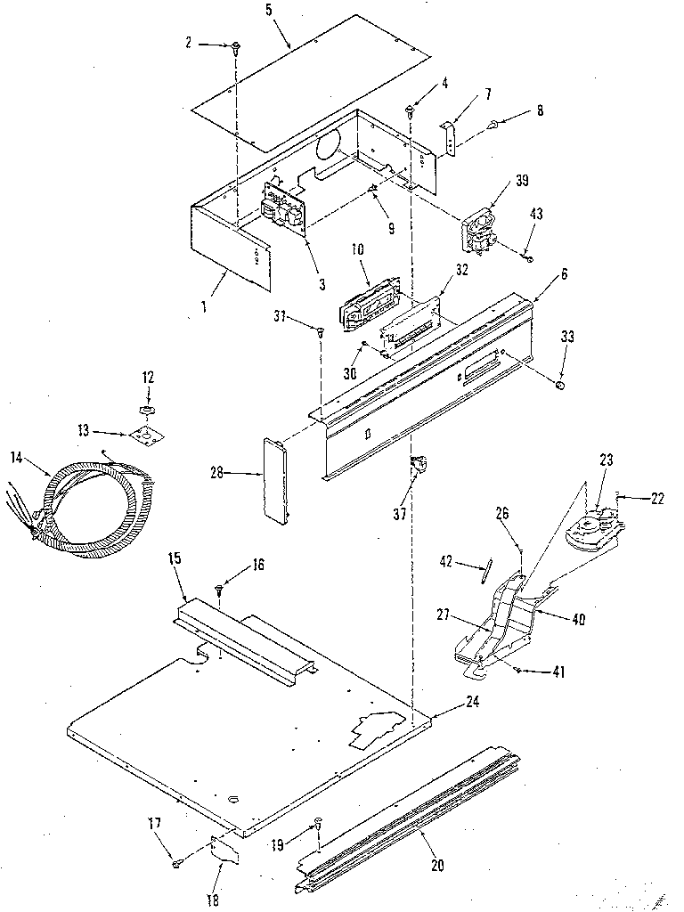 Kenmore 2784088895 control panel section diagram