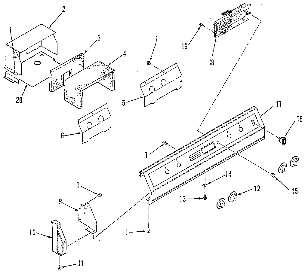 Kenmore 2783548812 control panel diagram