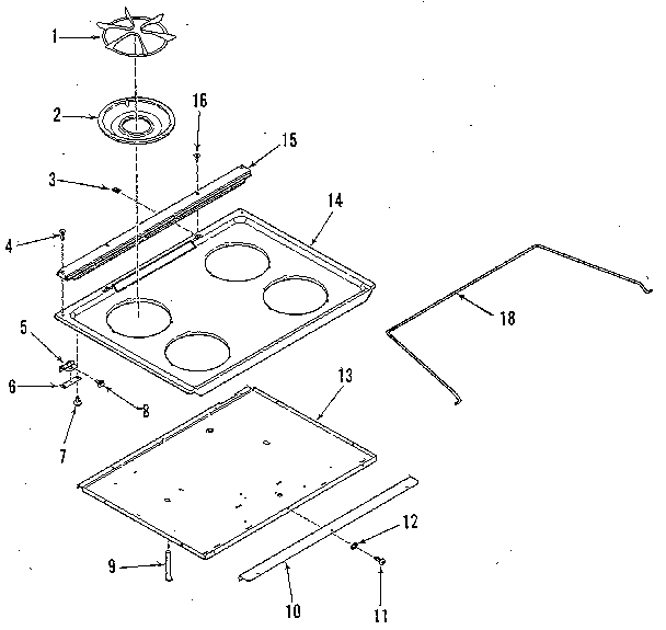 Kenmore 2783548812 main top section diagram