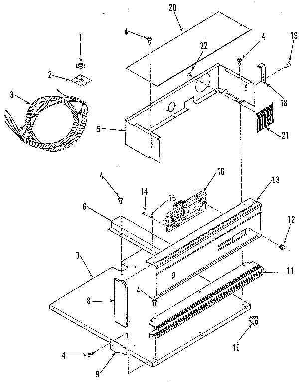 Kenmore 9114028893 control panel section diagram