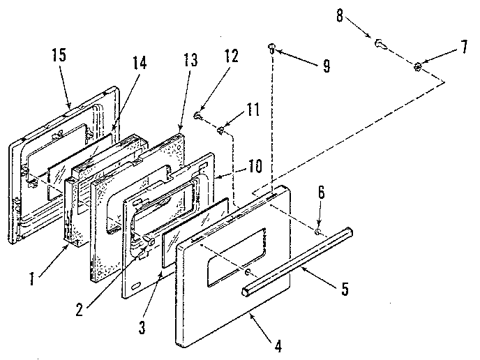 Kenmore 9114028893 oven door section diagram