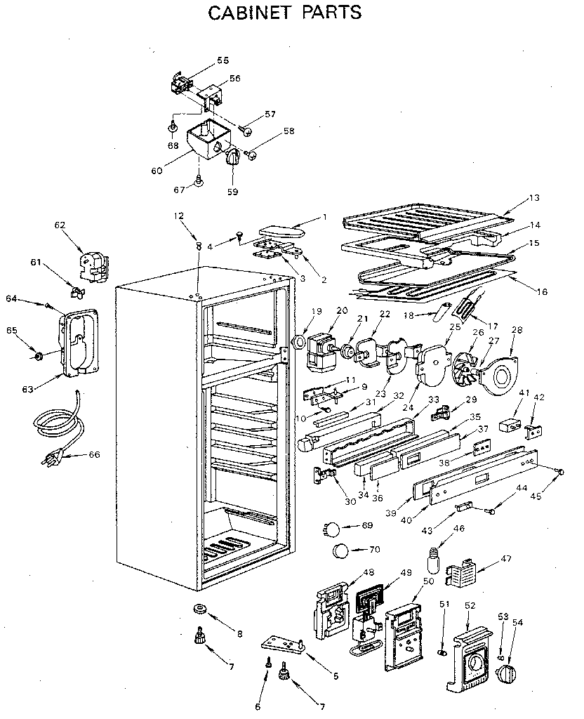 Kenmore 5649600490 cabinet parts diagram